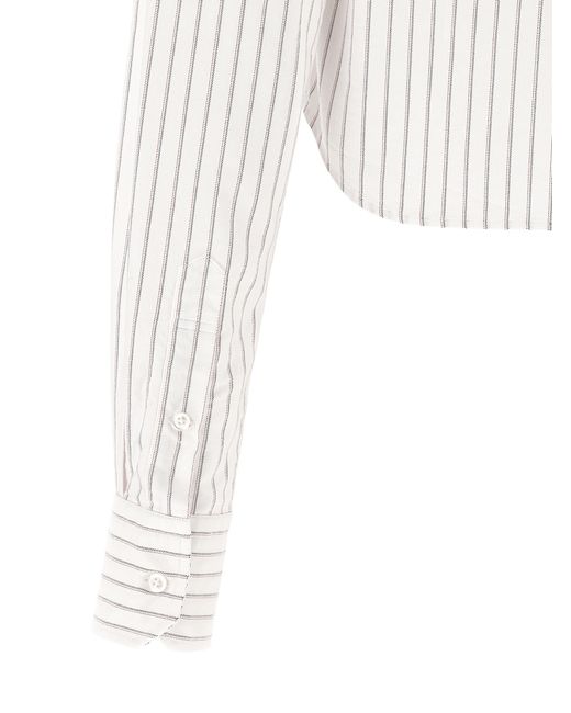 Thom Browne White '4Bar' Cropped Shirt
