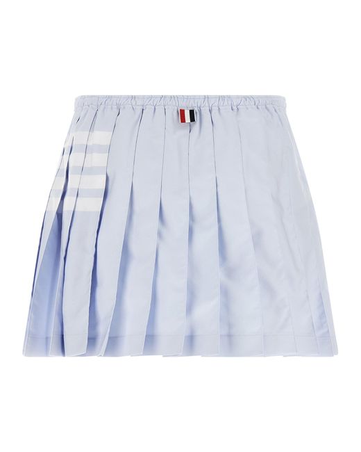 Thom Browne Blue '4-Bar' Oxford Pleated Skirt