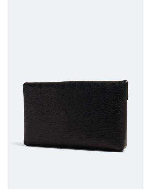 Saint Laurent Black Cassandre Large Envelope Pouch