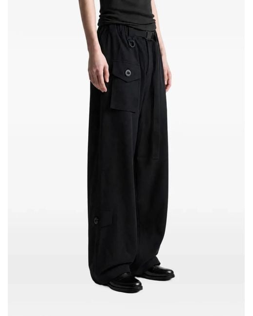 Y-3 Gray Wide-Legged Trousers With A Belt for men