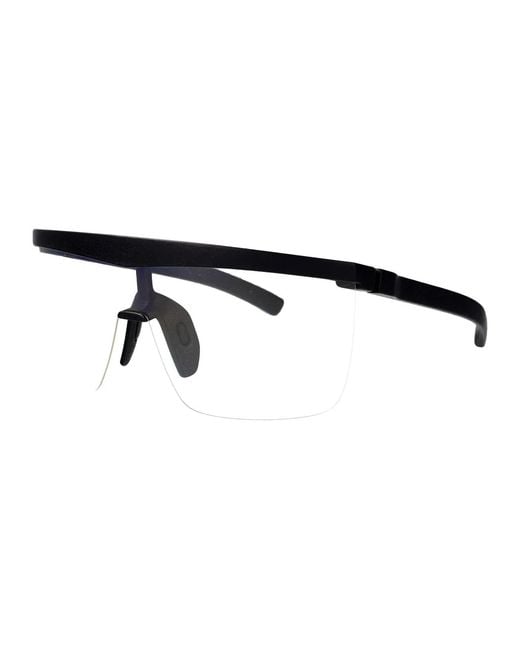 Mykita Black Md1 Pitch Clear Shield Acetate Glasses