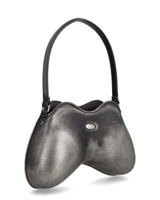 DIESEL Gray Denim Polyurethane Shoulder Bag