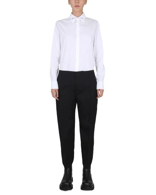 Bottega Veneta White Camicia Con Colletto A Punta