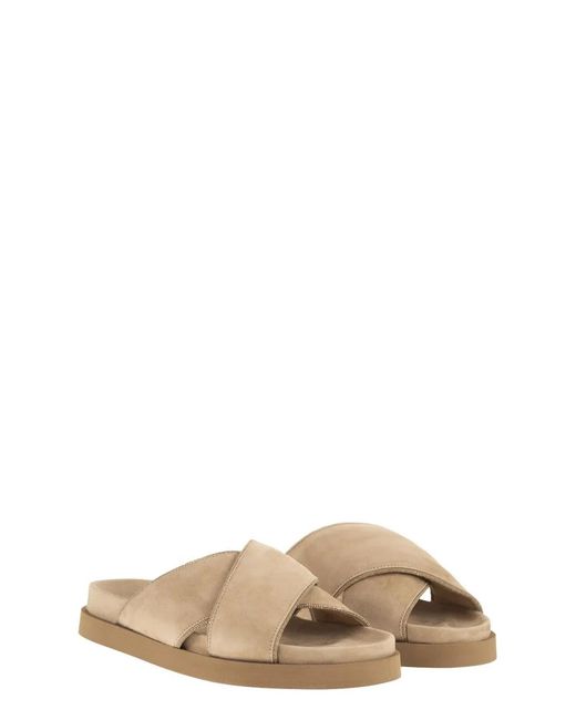 Fabiana Filippi Brown Suede Leather Platform Sandals