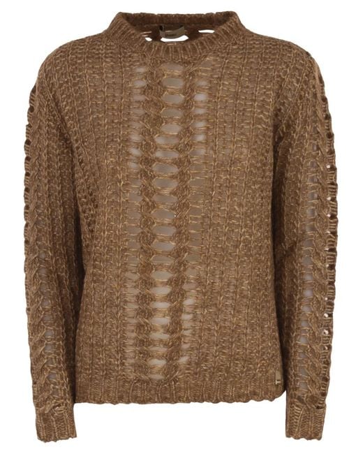 Herno Brown Crew Neck Knitted Jumper