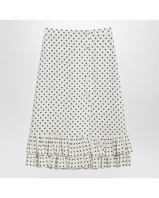 スカート Valentino Ivory polka-dot skirt with ruffles Valentino Ivory polka-dot skirt with ruffles | TheDoubleF