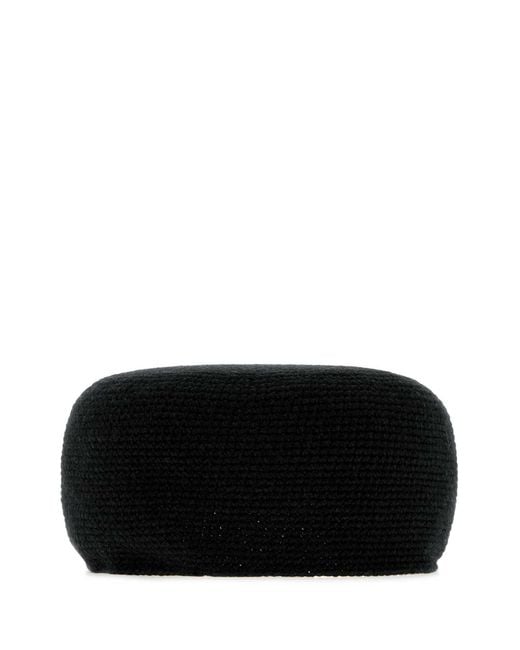 The Row Black Cashmere Perleaf Hat