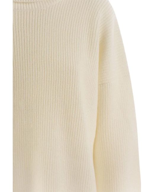 Fabiana Filippi Natural Boxy Turtleneck Sweater