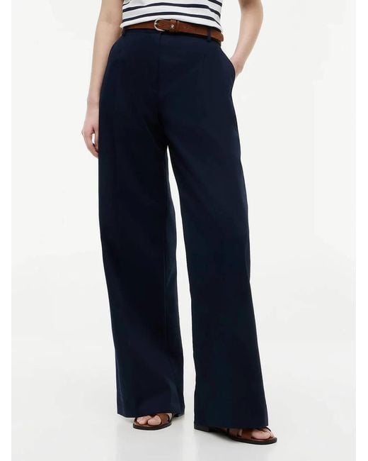 Tommy Hilfiger Blue Wide Leg Chino Pants With High Waist