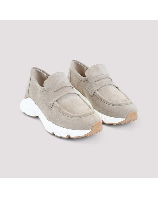 Tod's Natural Tobacco Light Suede Leather Sport Runner