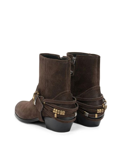Pinko Brown Dark Leather Shoes