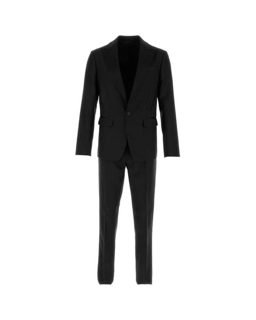DSquared² Black Virgin Wool Blend London Suit for men