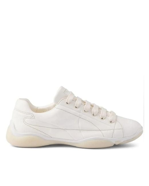 Prada White Nappa Leather Sneaker