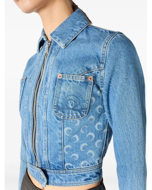 MARINE SERRE Blue Denim Cotton Jacket