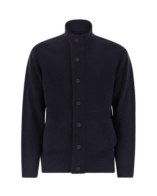 Barbour Blue Zip-Up Jumper Patch for men