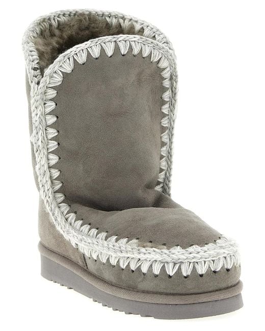 Mou Gray 'Eskimo 24 Suede' Ankle Boots