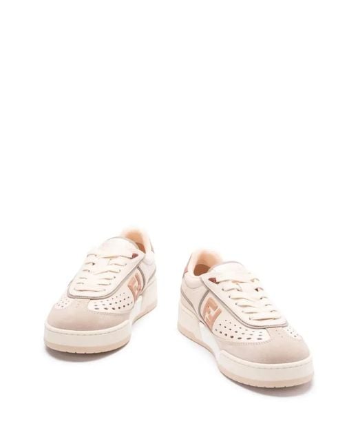Fendi Pink Match Leather Sneakers