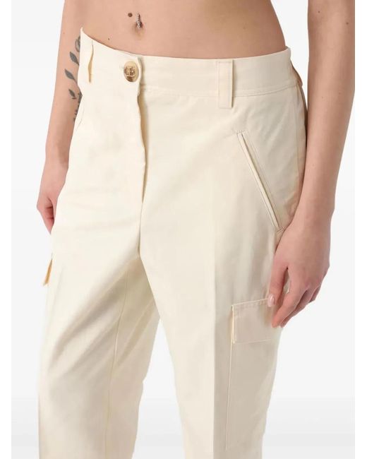 Twinset Natural Lycra Cotton Trousers