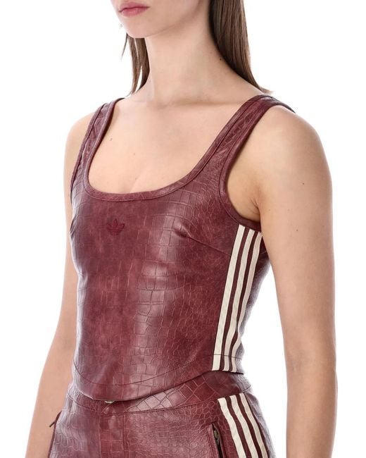 Adidas Originals Purple Fitted Faux Leather Corset