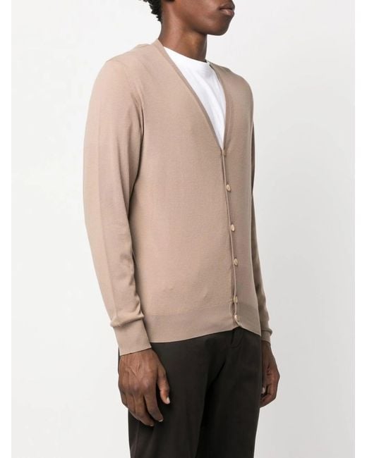Colombo Natural Camel Kid Wool Botton Cardigan for men