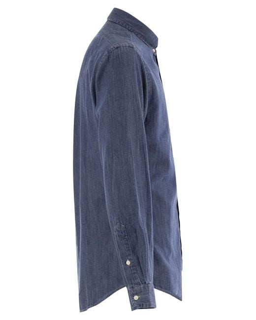 Polo Ralph Lauren Blue Slim Fit Denim Sport Shirt for men