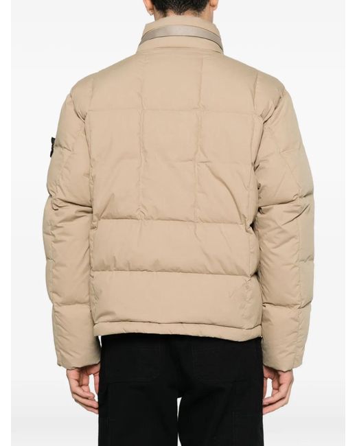 Stone Island Natural Cotton Nylon Canvas Down Jacket for men