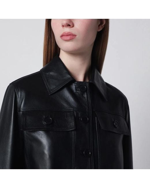 Salvatore Santoro Black Cropped Leather Jacket