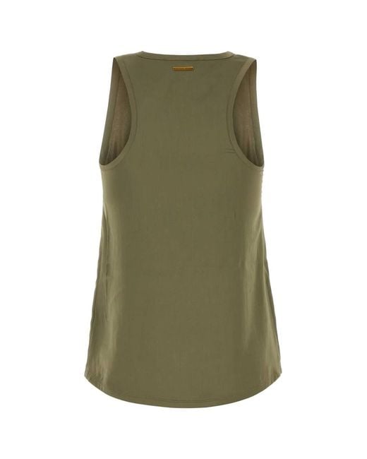MICHAEL Michael Kors Green Michael By Michael Kors Satin Tank Top