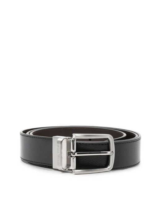 Emporio Armani Black Leather Belt for men