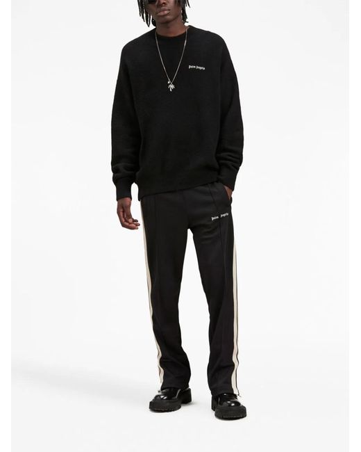 Palm Angels Black Basic Logo Sweater for men