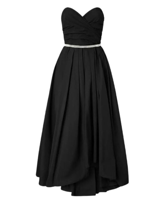 Pinko Black Gathered A-Line Belted Dress