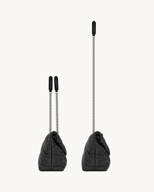 Saint Laurent White Loulou Puffer Bag Small
