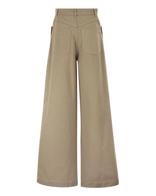 Max Mara Natural "Mxm Alamaro" Cotton Bull Oversized Jeans