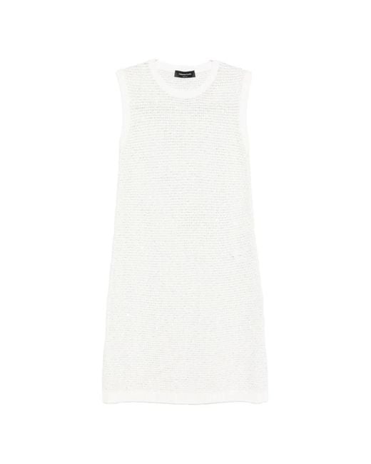 Fabiana Filippi White Cotton Mini Dress
