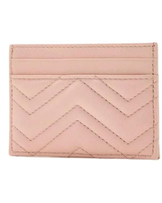 Gucci Pink Quilted Leather Card Holder