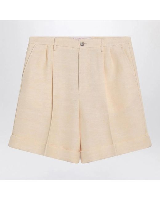 Valentino Garavani Natural Cream Jute Bermuda Shorts for men