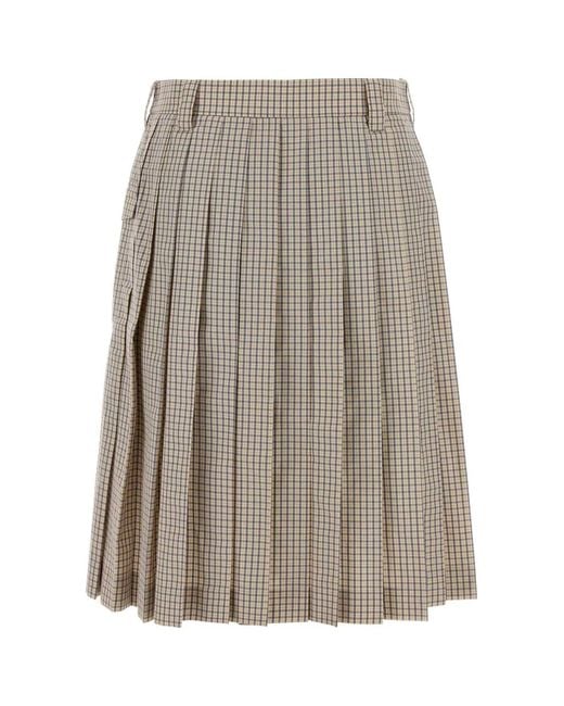 Miu Miu Gray Embroidered Nylon Blend Skirt