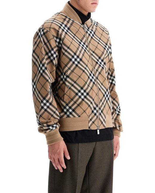 Burberry Brown Embroidered Polyester Blend Bomber Jacket for men