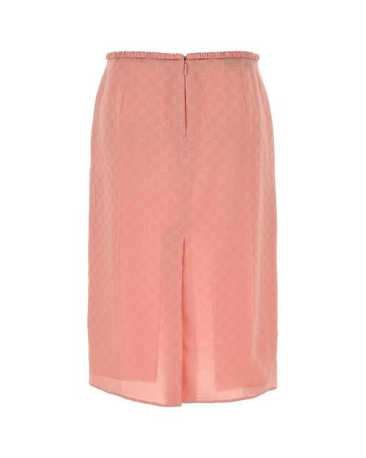 Gucci Pink Silk Skirt