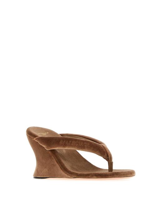 Balenciaga Brown Gaeta Wedg Thong H90