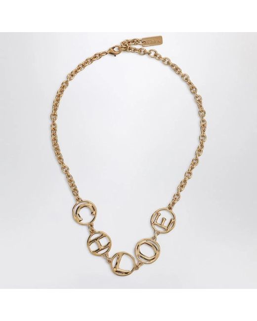 Chloé Metallic Script Vintage Choker
