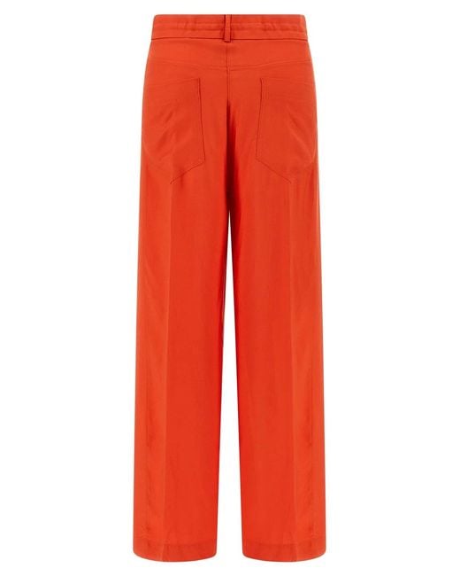 Nude Red Viscose Pants