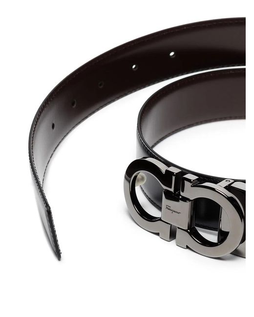Ferragamo Brown Reversible Leather Belt for men