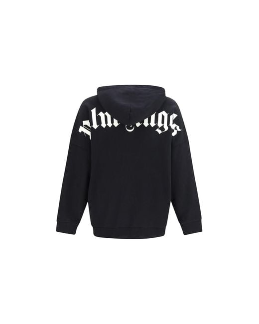 Palm Angels Black Classic Logo Over Hoodie for men