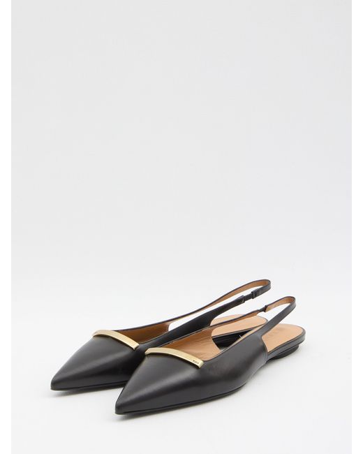 Tod's White Leather Slingback Ballerinas