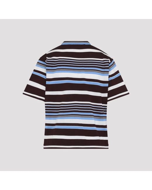 Prada Blue Embroidered Cotton T-Shirt