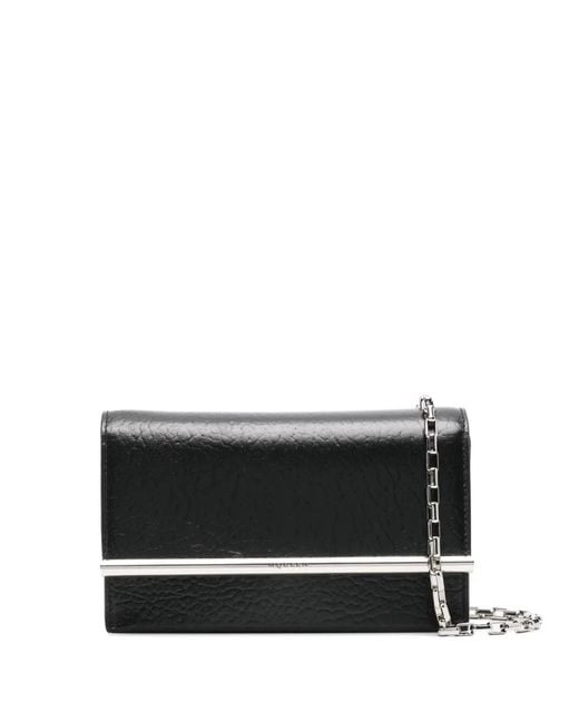 McQueen Black T-Bar Flap Mini