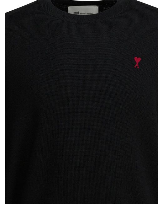 AMI Black Wool Knitwear for men