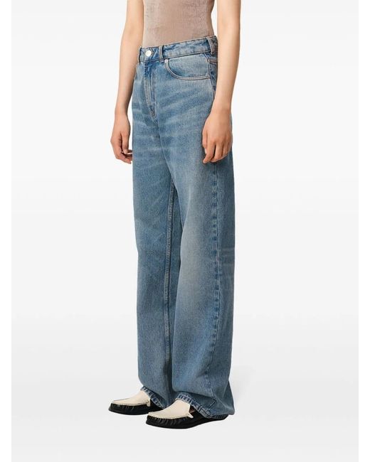 AMI Blue Large Fit Denim Jeans