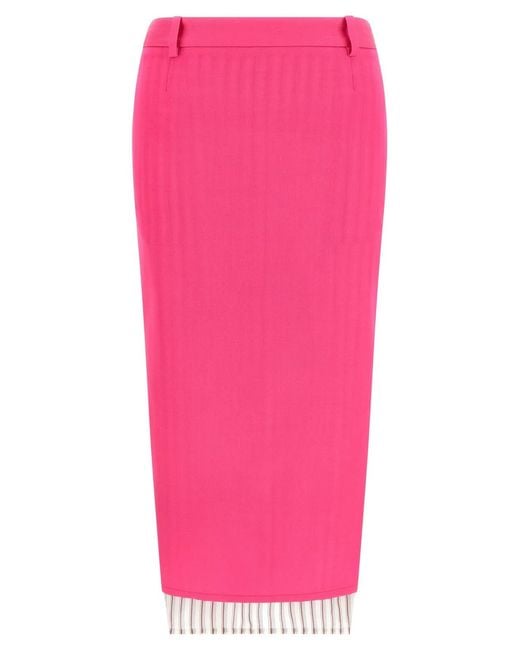 The Attico Pink Double Layer Skirt